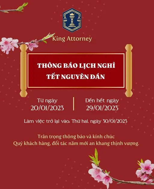 THÔNG BÁO LỊCH NGHỈ TẾT NGUYÊN ĐÁN 2023