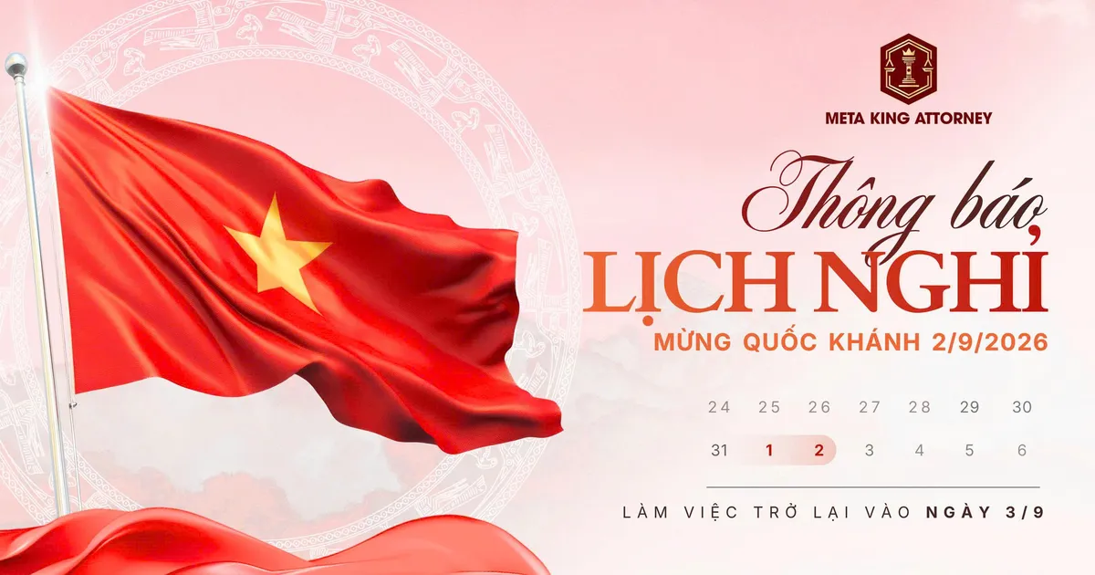 THÔNG BÁO LỊCH NGHỈ LỄ QUỐC KHÁNH 02/09/2026
