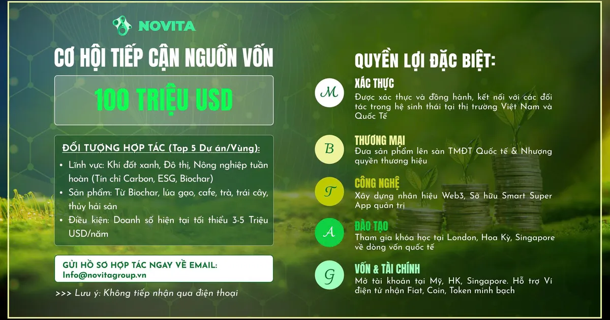 CÔNG BỐ CHIẾN LƯỢC: NOVITA INC. KHỞI ĐỘNG GÓI HỢP TÁC TIẾP CẬN NGUỒN VỐN 100 TRIỆU USD CHO DOANH NGHIỆP VIỆT